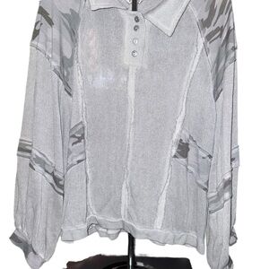 POL Gray Camouflage Women's Top